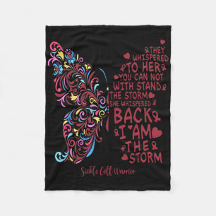 I Am The Storm Sickle Cell Warrior Butterfly Woman Fleece Blanket