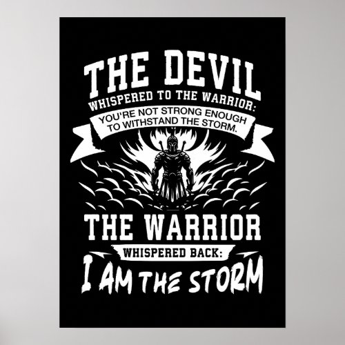 I AM The Storm _ Spartan Gym Hustle Success Poster