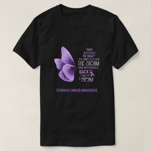 I Am The Storm Stomach Cancer Awareness Butterfly T_Shirt