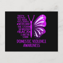 I Am The Storm Support Domestic Violence Awareness Announcement Postcard