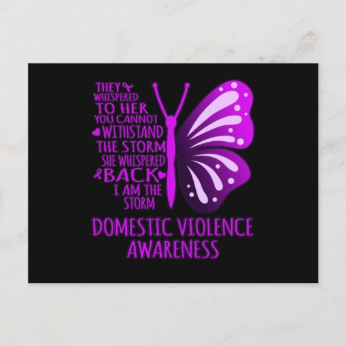 I Am The Storm Support Domestic Violence Awareness Announcement Postcard