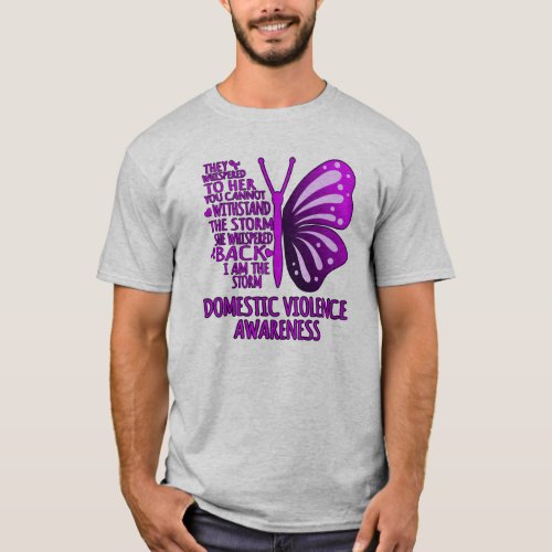 I Am The Storm Support Domestic Violence Awareness T_Shirt