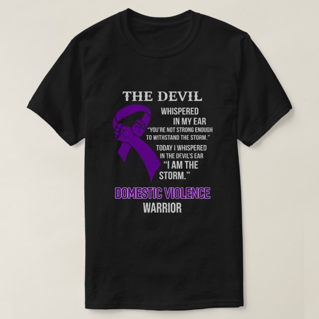 I Am The Storm Support Domestic Violence Awareness T-Shirt (Design Front)