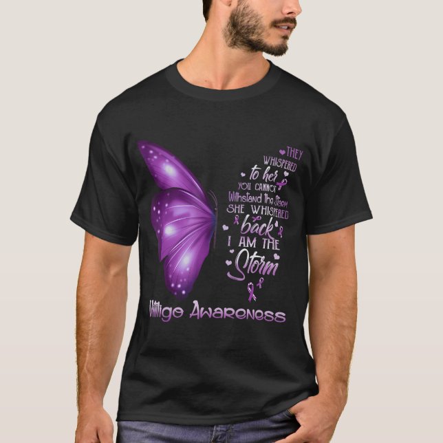 I Am The Storm Vitiligo Awareness Butterfly  T-Shirt (Front)