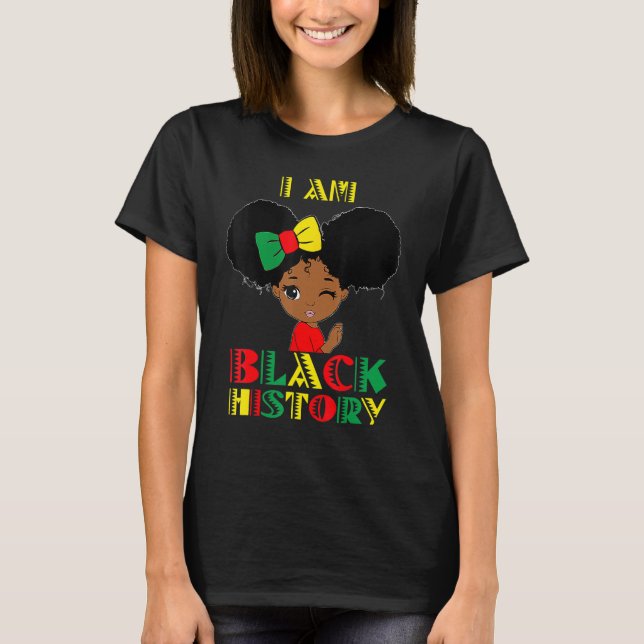 I Am The Strong African Queen Girl Pretty Black an T-Shirt (Front)