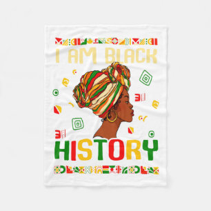 I Am The Strong African Queen Girls Black History Fleece Blanket
