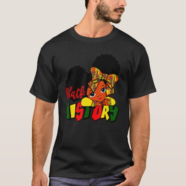 I Am The Strong African Queen Girls Black History  T-Shirt (Front)