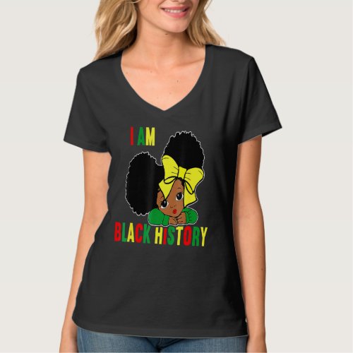 I Am The Strong African Queen Girls  Black History T_Shirt