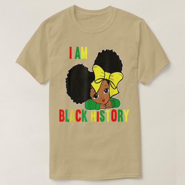 I Am The Strong African Queen girlsBlack History M T-Shirt (Design Front)