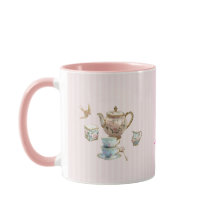 I am the Tea Inspired Coffee Mug – Pink & Monogram