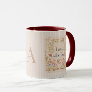 I am the Tea Inspired Coffee Mug – Taupe Monogram