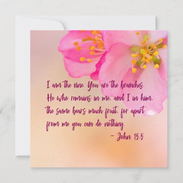 I Am The Vine Christian Floral Inspirational (Front)