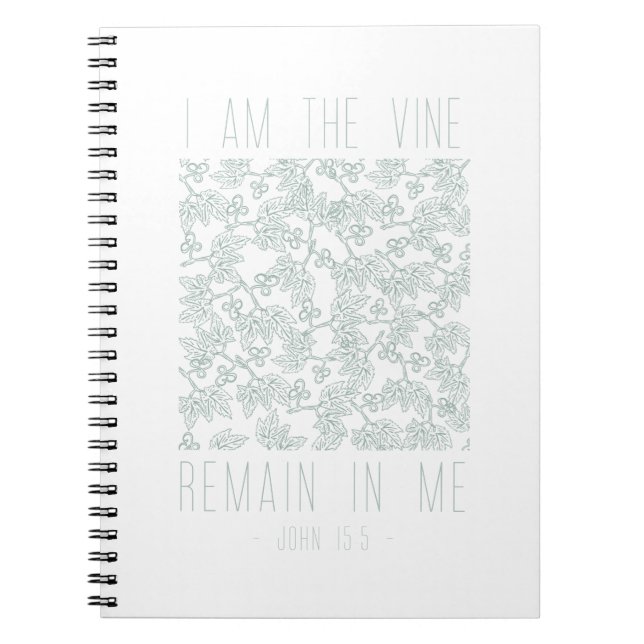 I Am the Vine Hand Illustrated Bible Verse Notebook (Front)