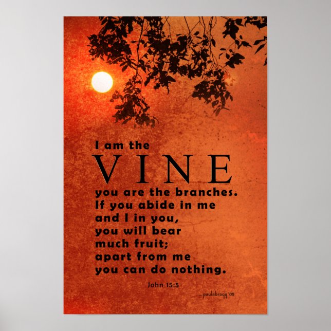 I am the Vine ... (Scripture: John 15:5) Poster (Front)