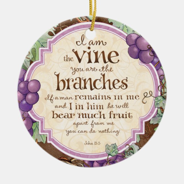 I Am the Vine Scripture Ornament (Front)