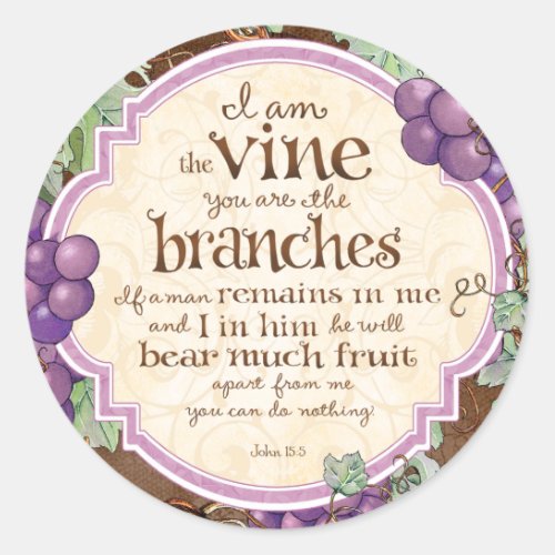 I Am the Vine Scripture Stickers