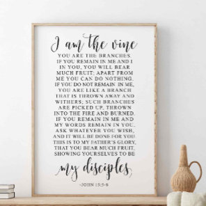 I Am The Vine You Are The Branches, John 15:5-8 Poster