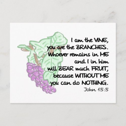 I am the vine you are the branches Post Cards