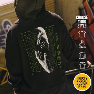 I am the Way John 14:6 Grid Christian Cyberpunk Hoodie