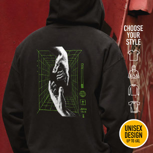 I am the Way John 14:6 Grid Christian Cyberpunk Hoodie