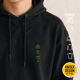 I am the Way John 14:6 Grid Christian Cyberpunk Hoodie