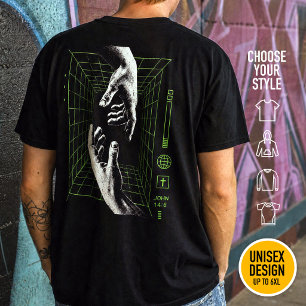 I am the Way John 14:6 Grid Christian Cyberpunk T-Shirt