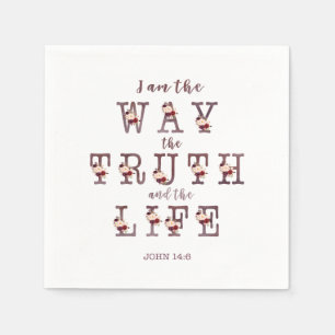 I am the Way the Truth and the Life Typography Napkins