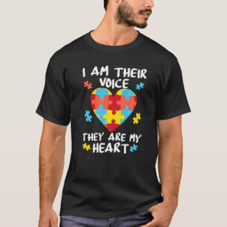 I Am Their Voice They Are My Heart Autism Teacher T-Shirt