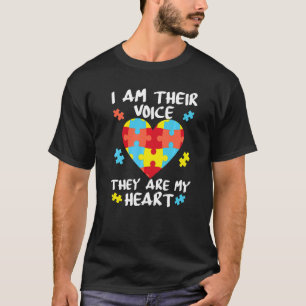 I Am Their Voice They Are My Heart Autism Teacher T-Shirt