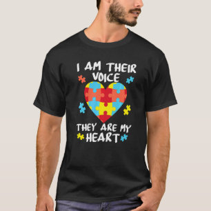 I Am Their Voice They Are My Heart Autism Teacher T-Shirt