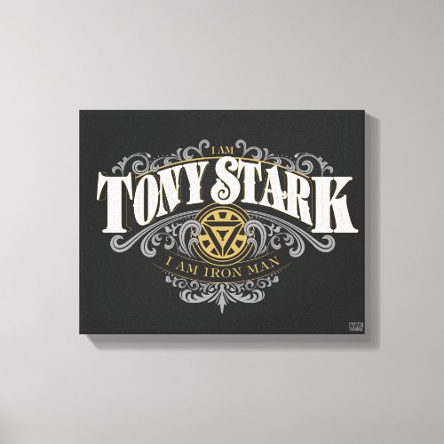 I Am Tony Stark I Am Iron Man Ornate Graphic Canvas Print