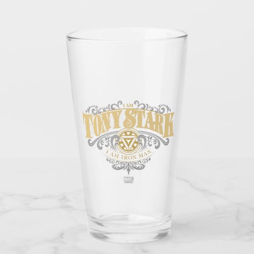 I Am Tony Stark I Am Iron Man Ornate Graphic Glass