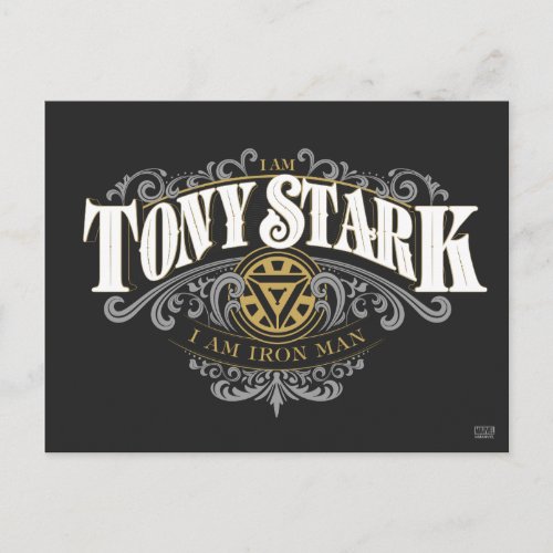 I Am Tony Stark I Am Iron Man Ornate Graphic Postcard