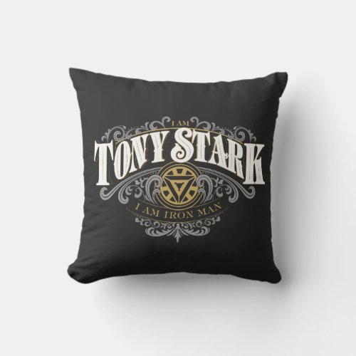 I Am Tony Stark I Am Iron Man Ornate Graphic Throw Pillow