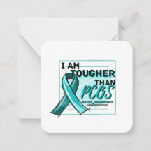I AM TOUGHER THAN PCOS PCOS AWARENESS Teal Ribbon