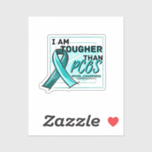 I AM TOUGHER THAN PCOS PCOS AWARENESS Teal Ribbon