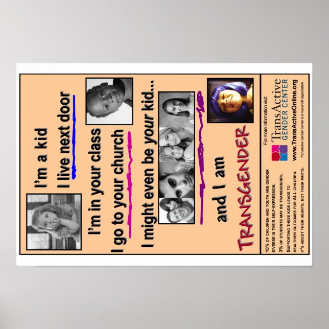 "I Am Transgender" 19" x 13", Poster (Glossy) (Front)