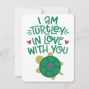 I Am Turtley in Love with You   Cute Turtle Pun    Holiday Card