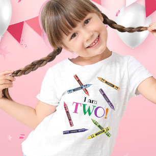 I Am Two Crayon Kids 2nd Birthday Party  T-Shirt