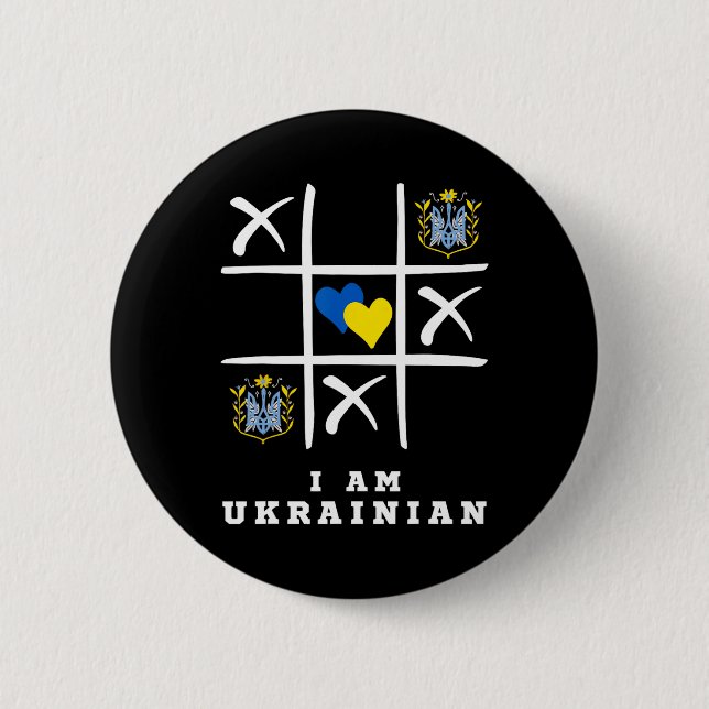 I Am Ukrainian Protect Ukraine Ukraine Support  Button (Front)