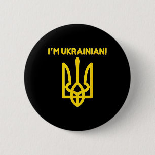 I Am Ukrainian Ukraine Coat Of Arms Ukrainian Powe Button