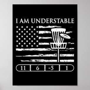 I Am Understable Quote Usa Flag Vintage Disc Golf Poster