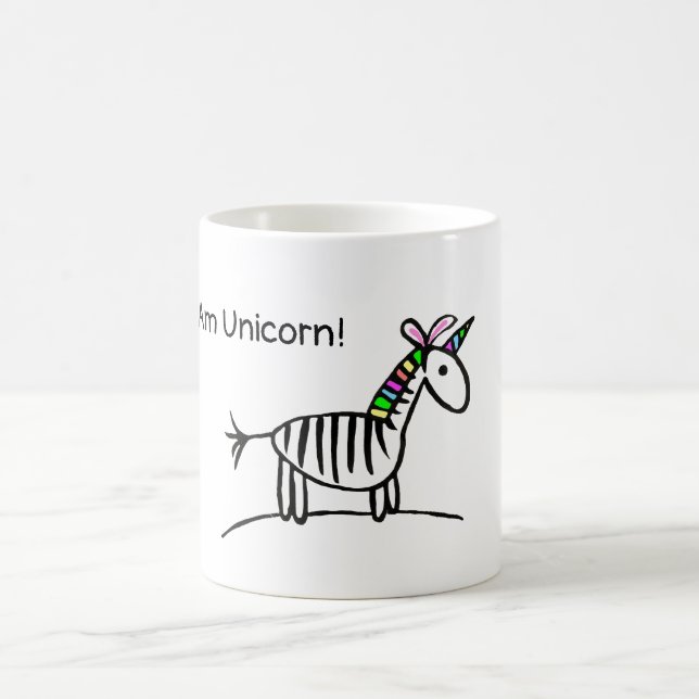 I am Unicorn Zebra mug (Center)