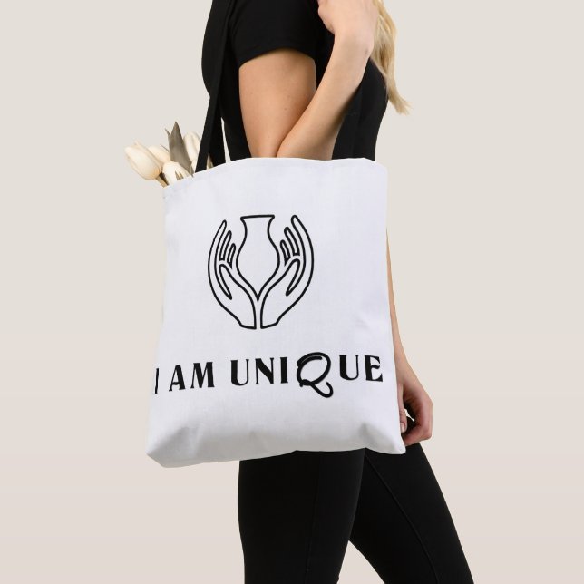 I AM UNIQUE Minimalist Tote Bag (Close Up)