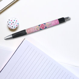 I Am Unique Motivational Pink Abstract Pattern Kid Pen