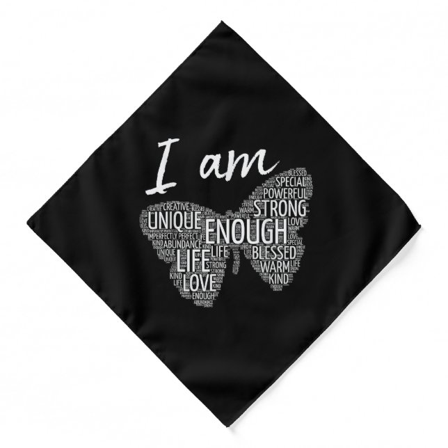 I Am Unique Strong Law of Attraction Positive Affi Bandana (Front)