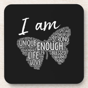 I Am Unique Strong Law of Attraction Positive Affi Beverage Coaster