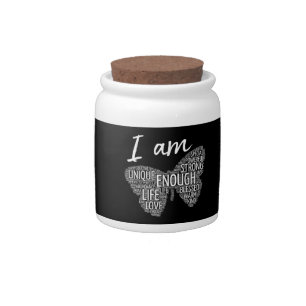I Am Unique Strong Law of Attraction Positive Affi Candy Jar