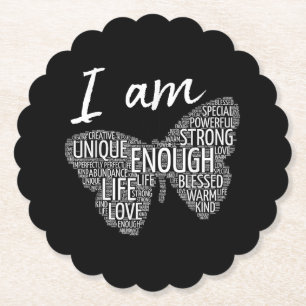 I Am Unique Strong Law of Attraction Positive Affi Paper Coaster