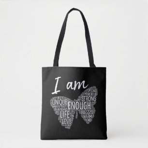 I Am Unique Strong Law of Attraction Positive Affi Tote Bag